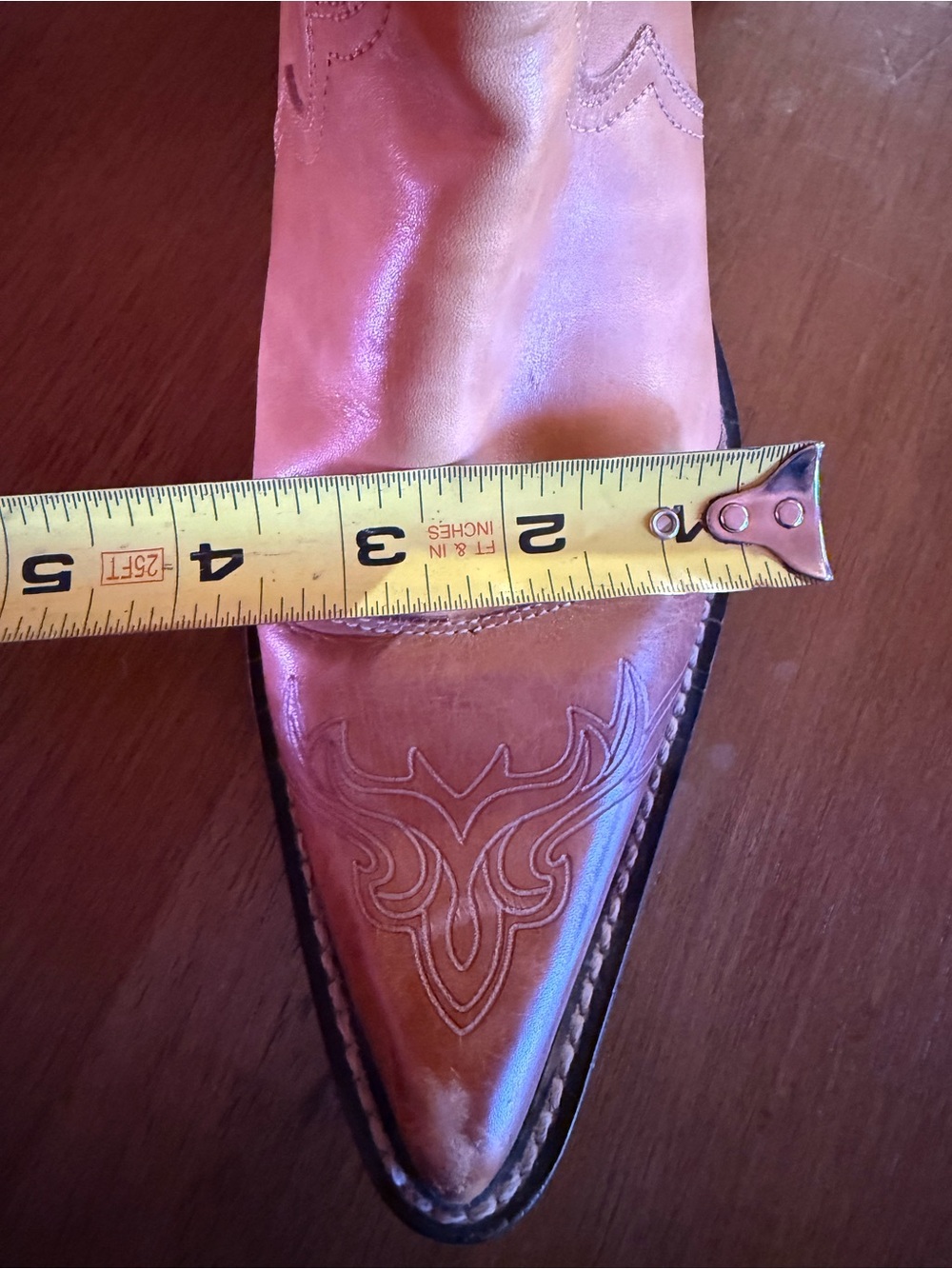 Vintage Stetson Casey Tan Leather Cowboy Boots Womens 9B Made In Brazil Western - Picture 11 of 11